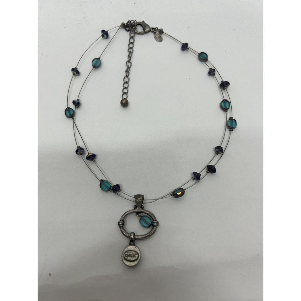 Chicos Multi Strand Floating Illusion Vintage Necklace